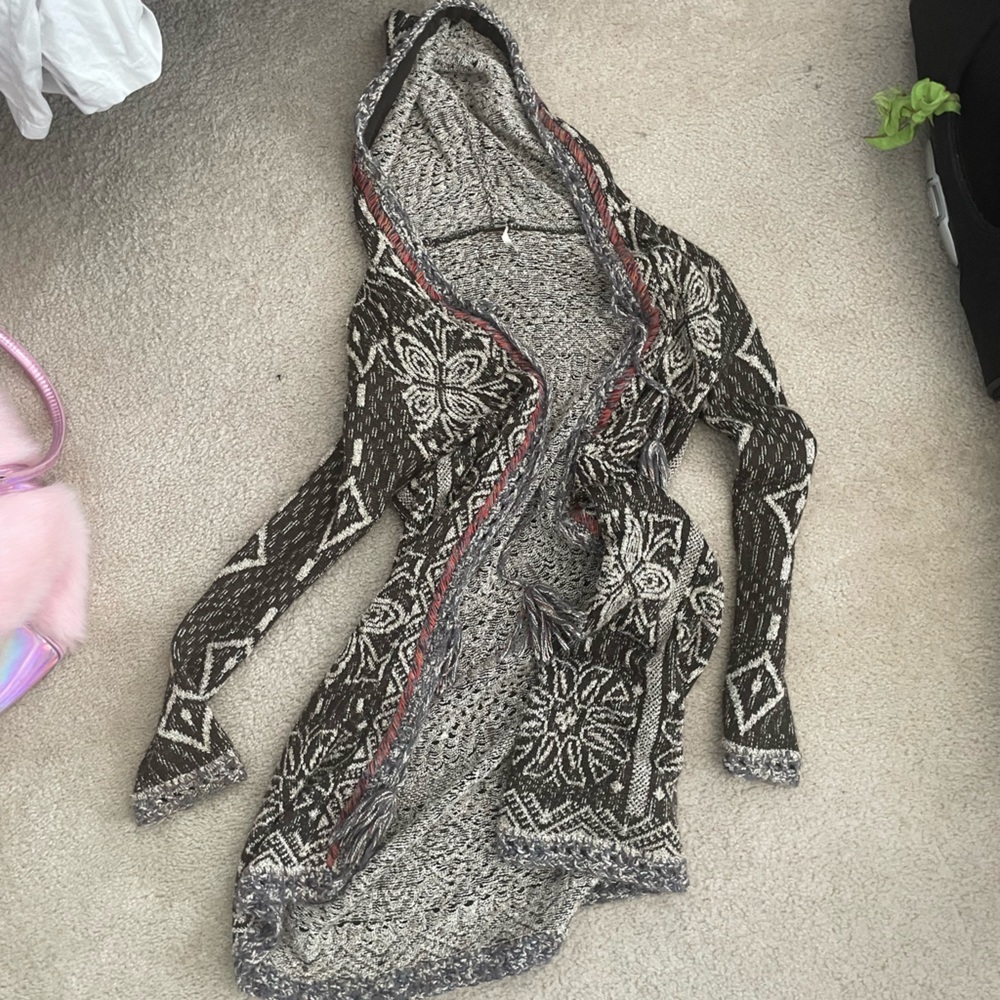 Free People tie hooded sweater